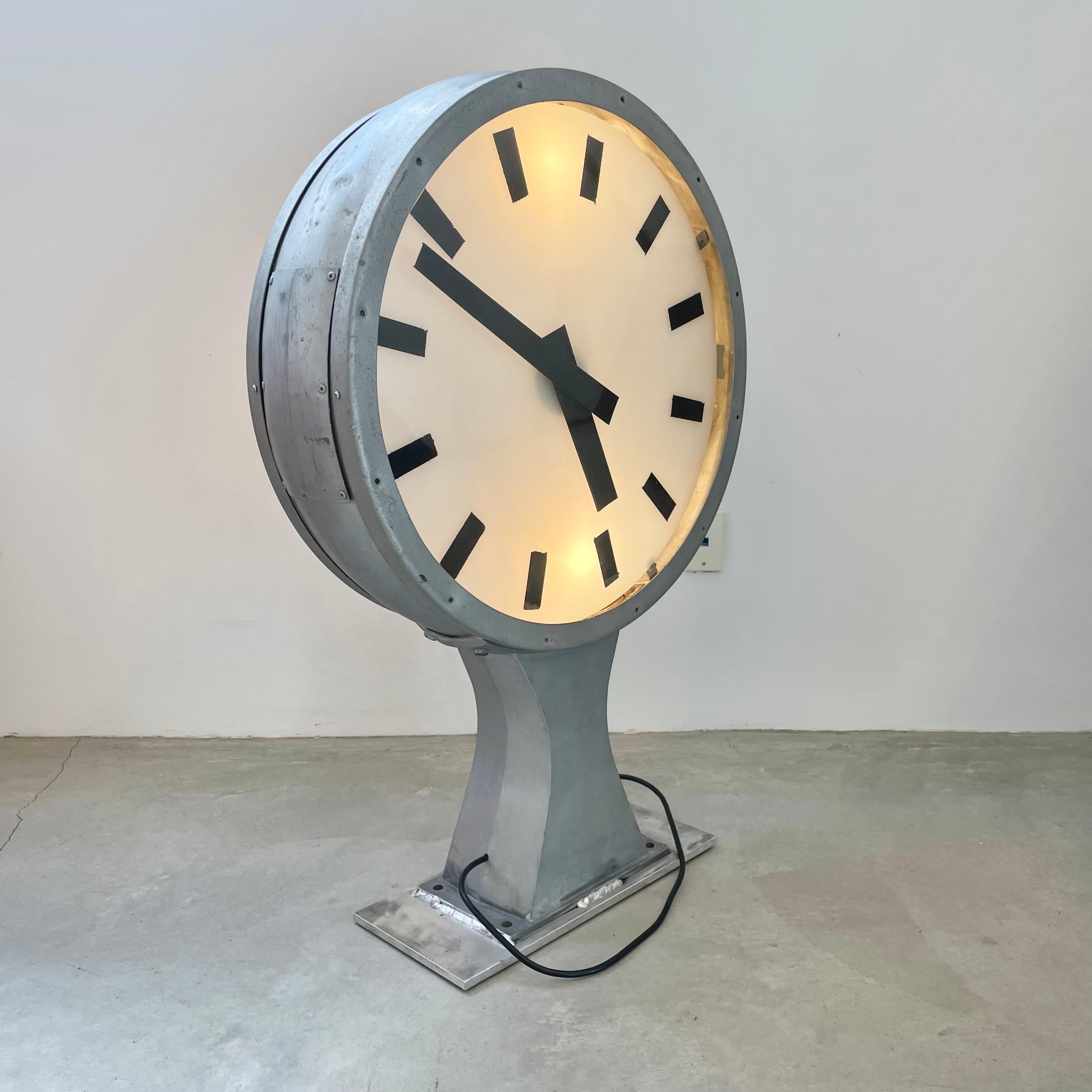 Industrial Double Sided Train Station Clock, c. 1960s Denmark For Sale