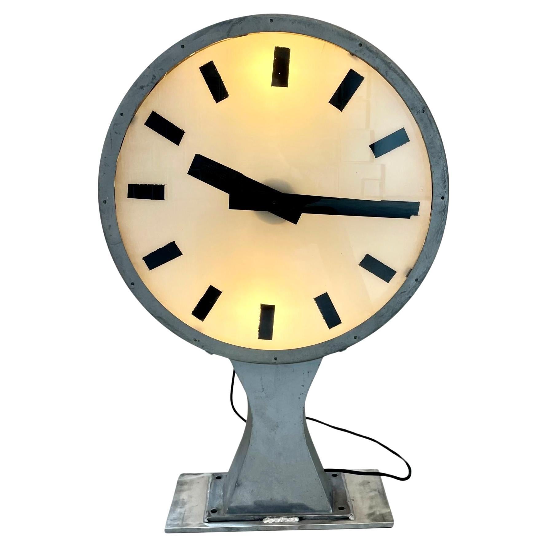 Double Sided Train Station Clock, c. 1960s Denmark For Sale at 1stDibs