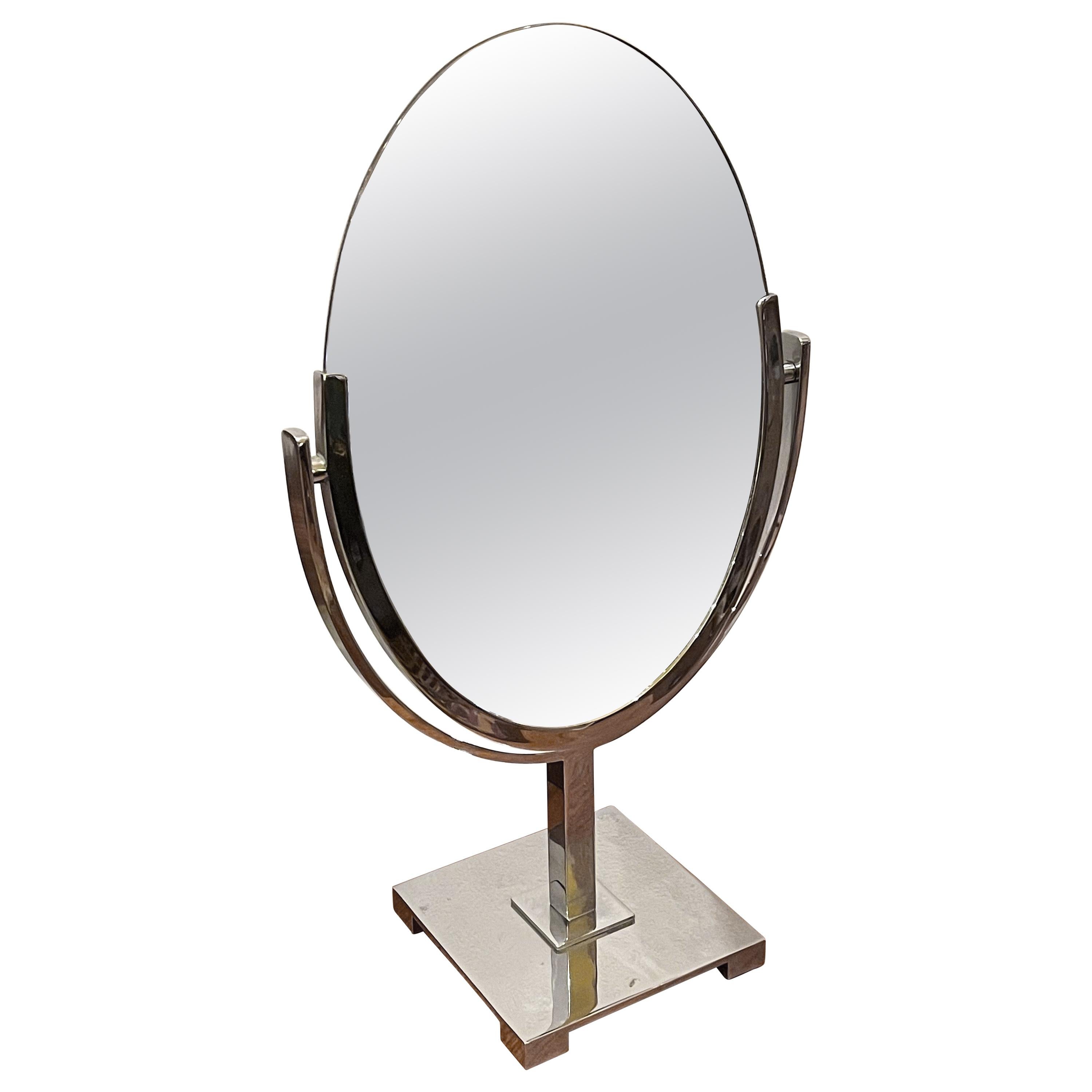 Double Sided Vanity Table Mirror by Charles Hollis Jones in Chrome