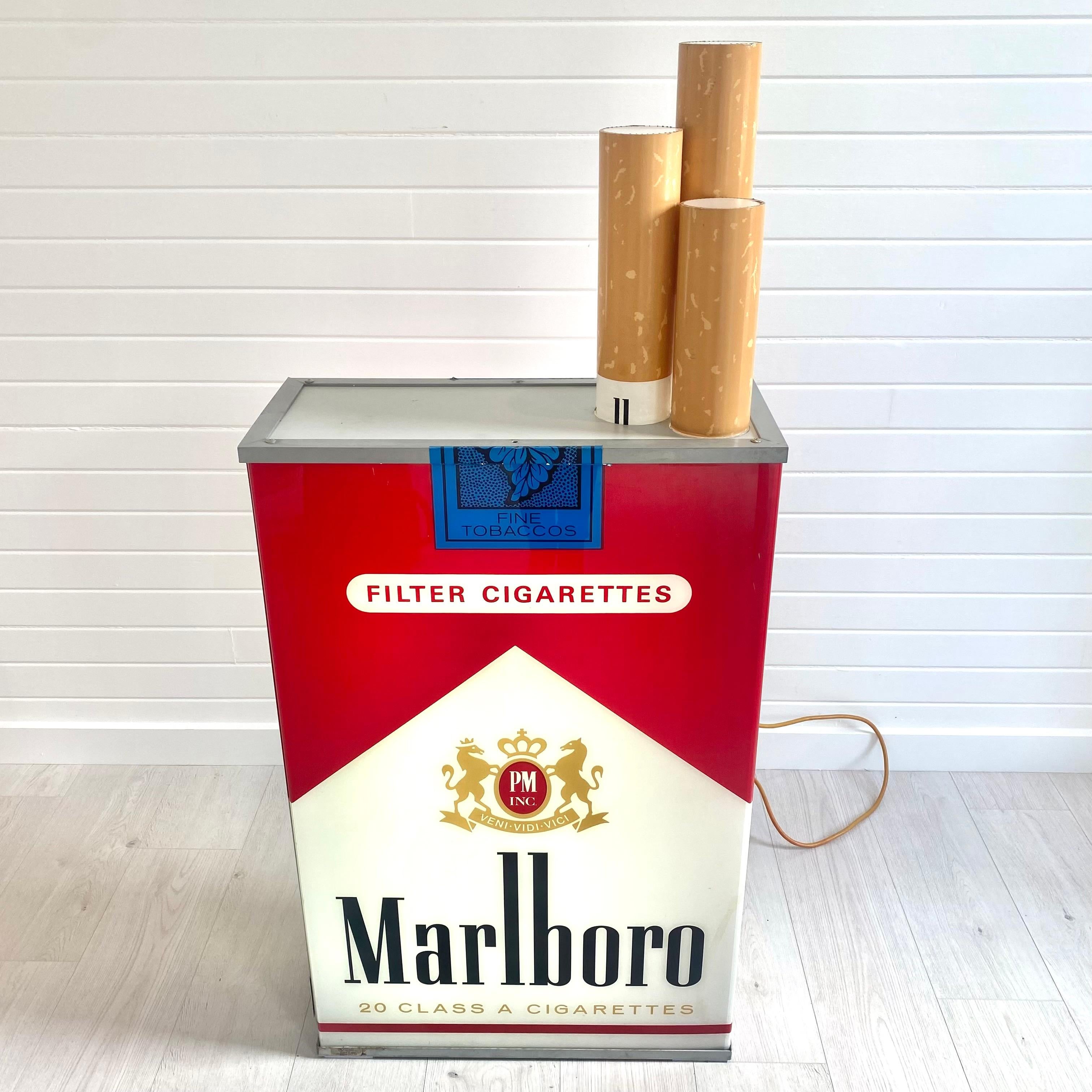 Double Sided Vintage Marlboro Light Up Cigarette Pack, 1990s USA 1
