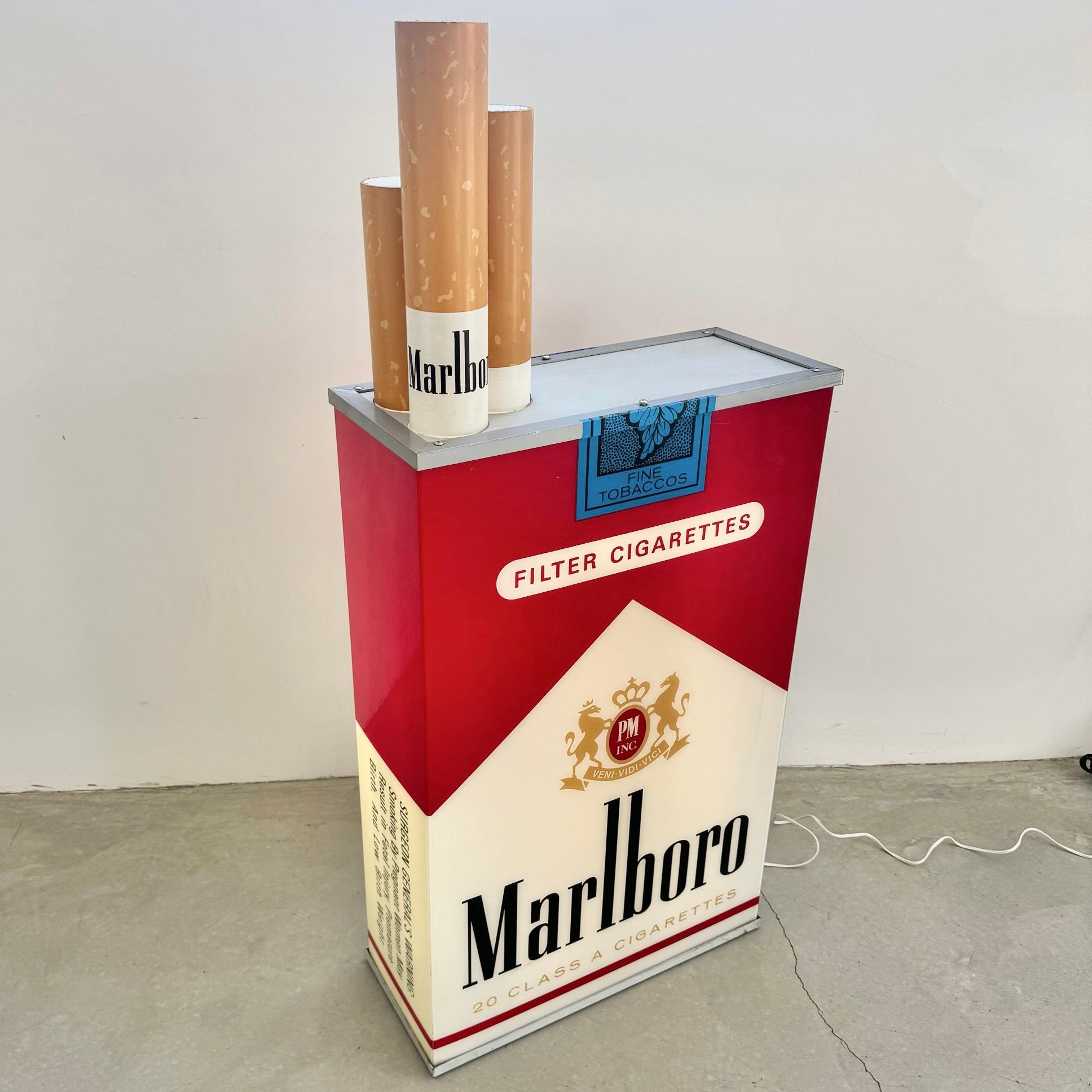 Cajetilla de cigarrillos Marlboro Light Up Vintage de doble cara, años 90 EE.UU. Estadounidense en venta