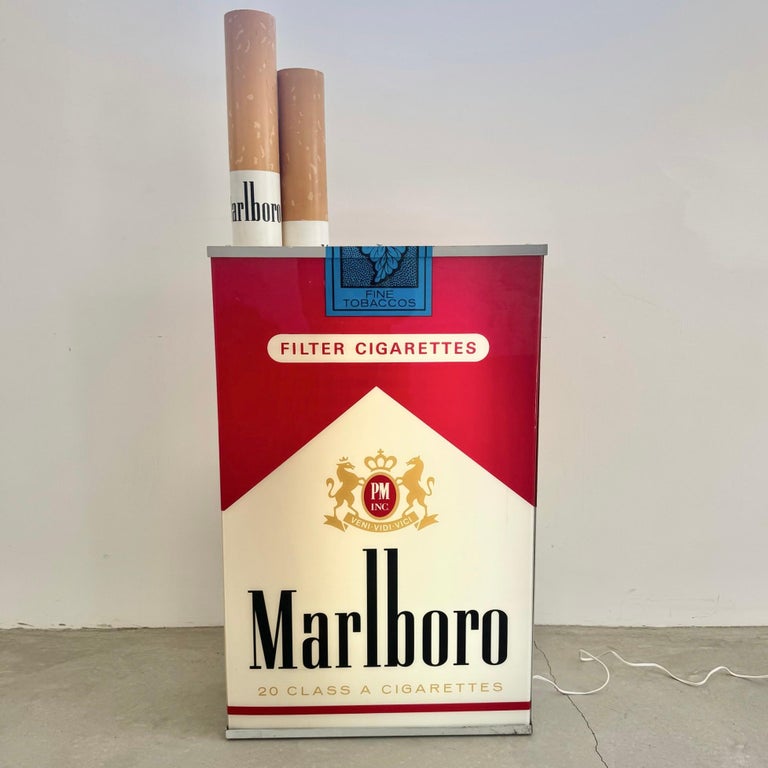 how much is a pack of marlboro light cigarettes Double Sided Vintage Marlboro Light Up Cigarette Pack, 1990s USA For Sale  at 1stDibs