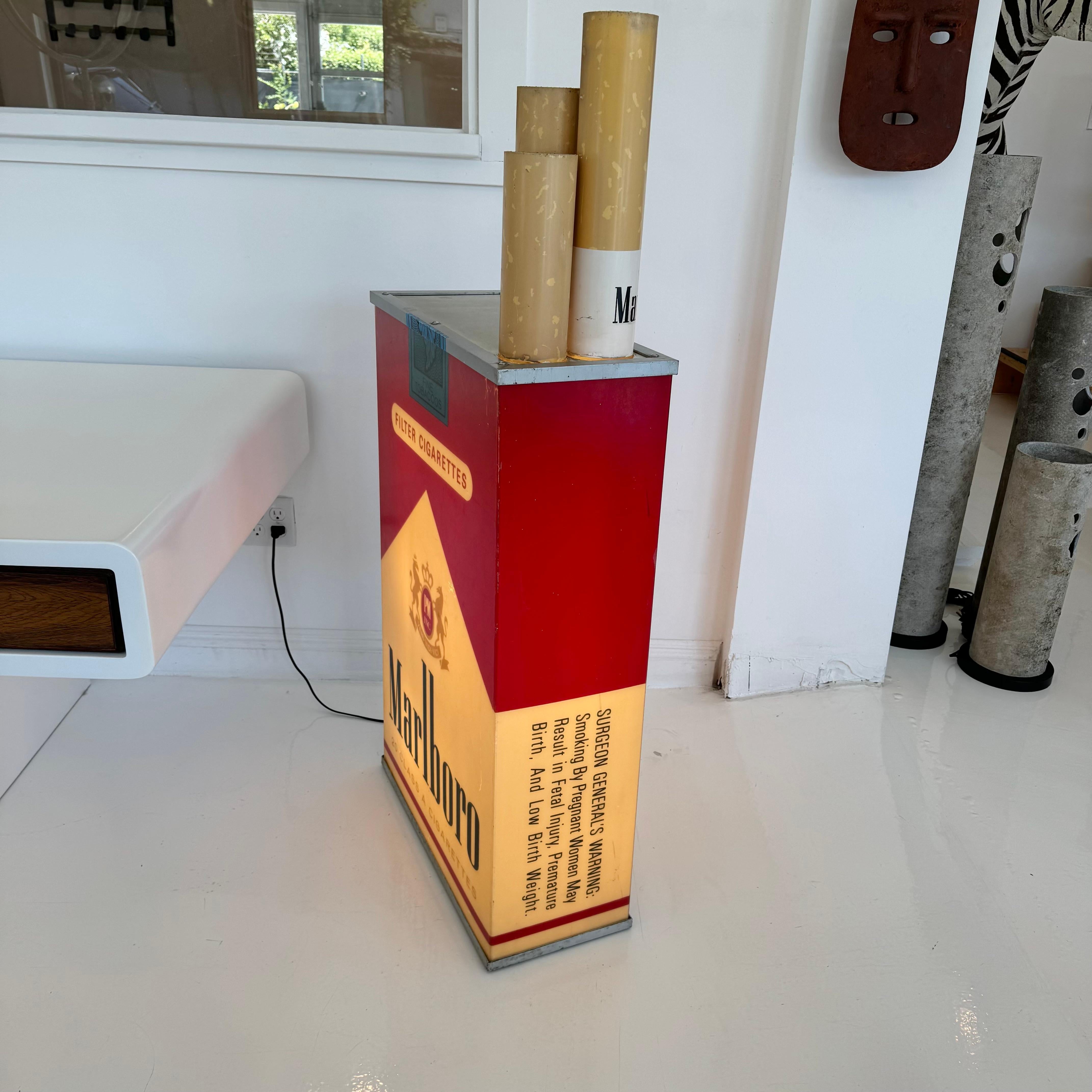 Double Sided Vintage Marlboro Light Up Cigarette Pack, 1990s USA In Good Condition In Los Angeles, CA
