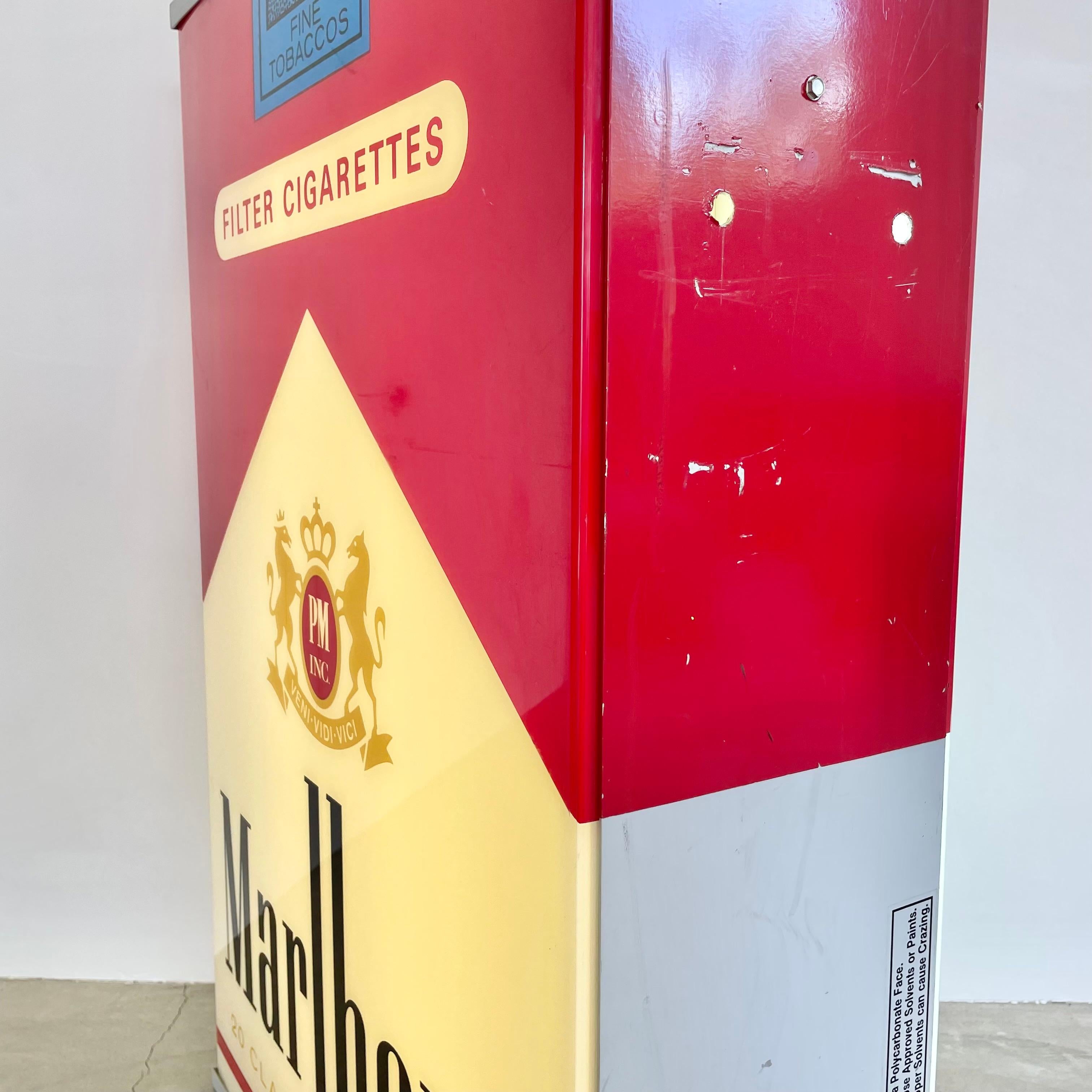 Steel Double Sided Vintage Marlboro Light Up Cigarette Pack, 1990s USA