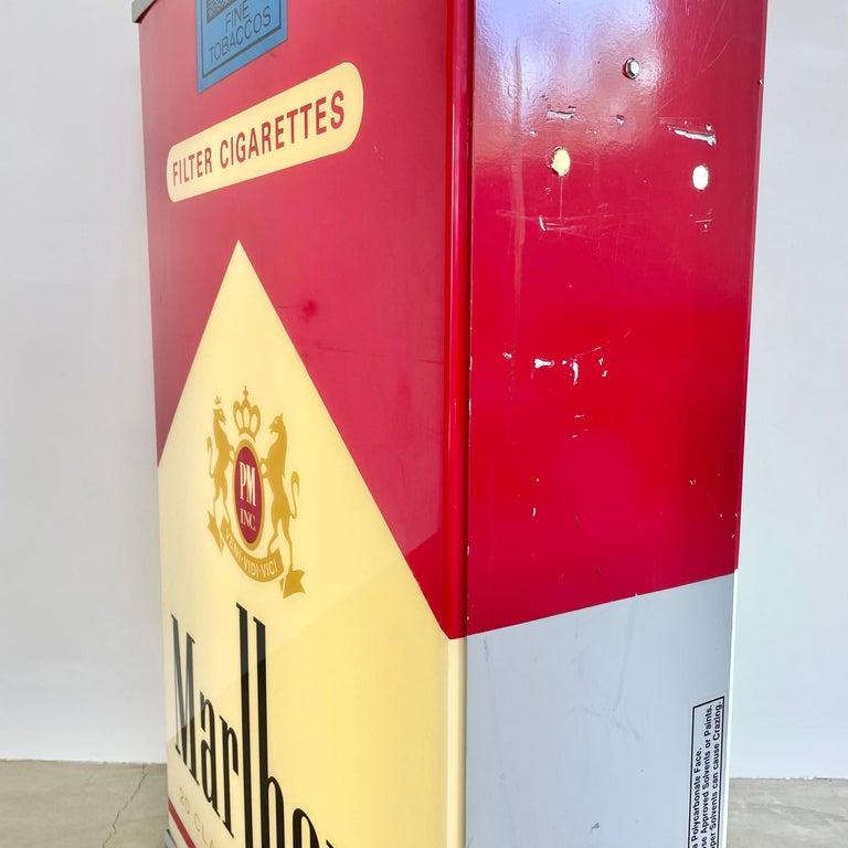 Steel Double Sided Vintage Marlboro Light Up Cigarette Pack, 1990s USA