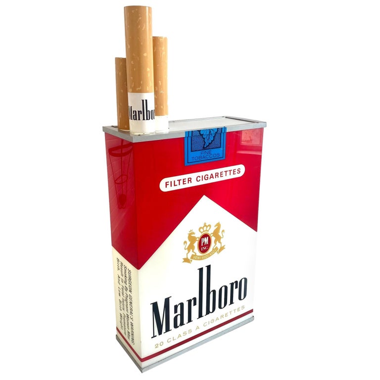 how much was a pack of marlboro cigarettes in 1990 Double Sided Vintage Marlboro Light Up Cigarette Pack, 1990s USA at 1stDibs