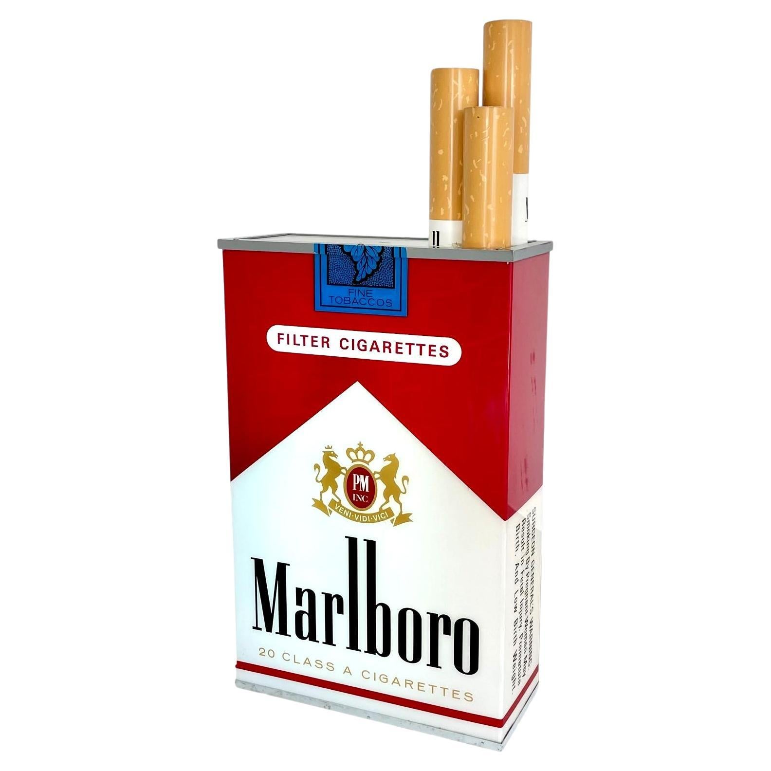 Double Sided Vintage Marlboro Light Up Cigarette Pack, 1990s USA