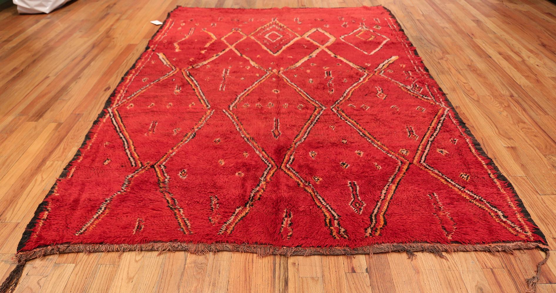 Mid-Century Modern Double-Sided Vintage Moroccan Rug