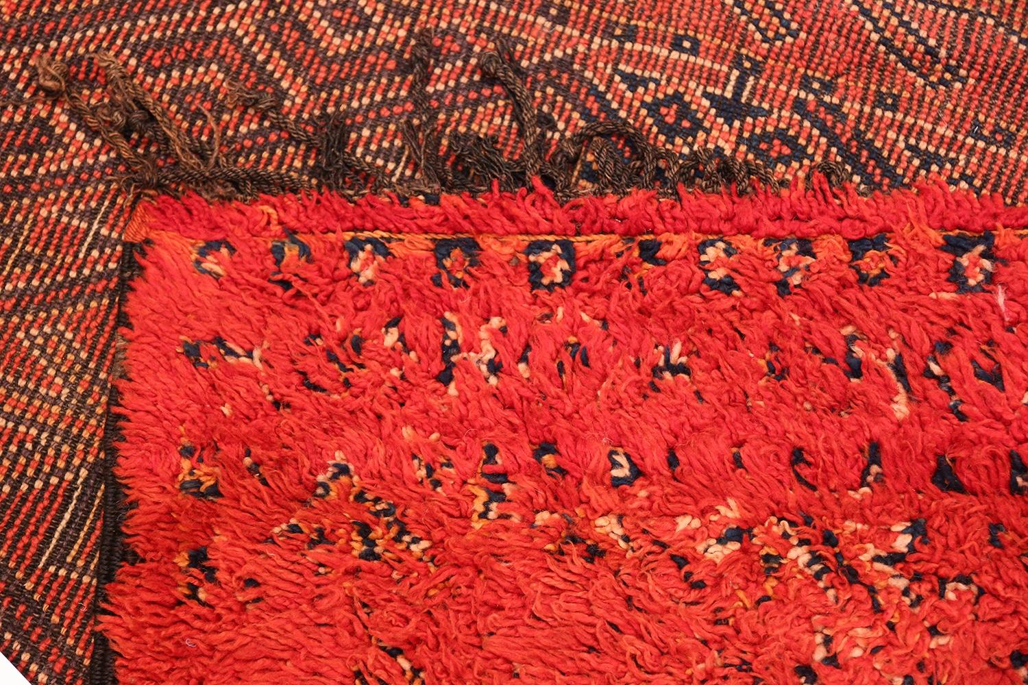 Vintage Red Berber Moroccan Rug. Size: 7 ft x 8 ft 7 in For Sale 6