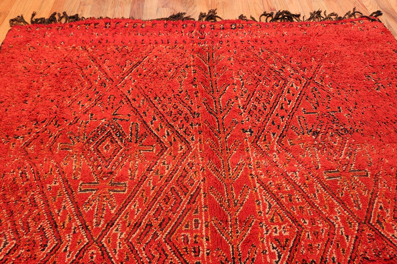 Vintage Red Berber Moroccan Rug. Size: 7 ft x 8 ft 7 in For Sale 7