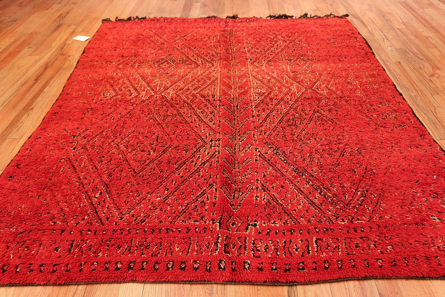 Vintage Red Berber Moroccan Rug. Size: 7 ft x 8 ft 7 in For Sale 8