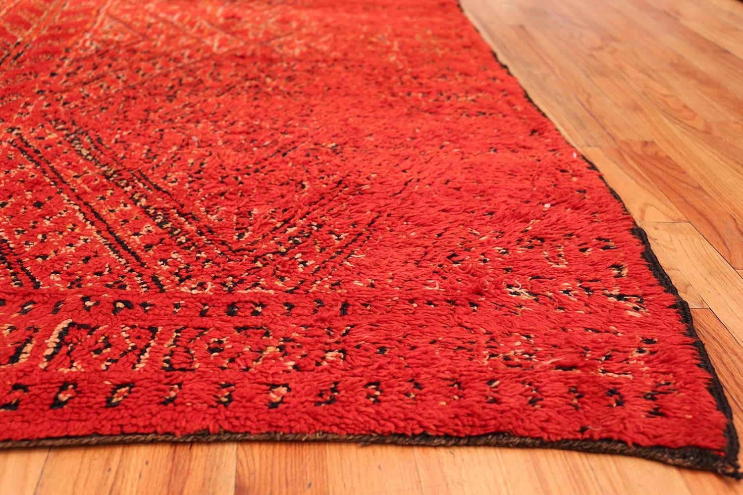 Wool Vintage Red Berber Moroccan Rug. Size: 7 ft x 8 ft 7 in For Sale