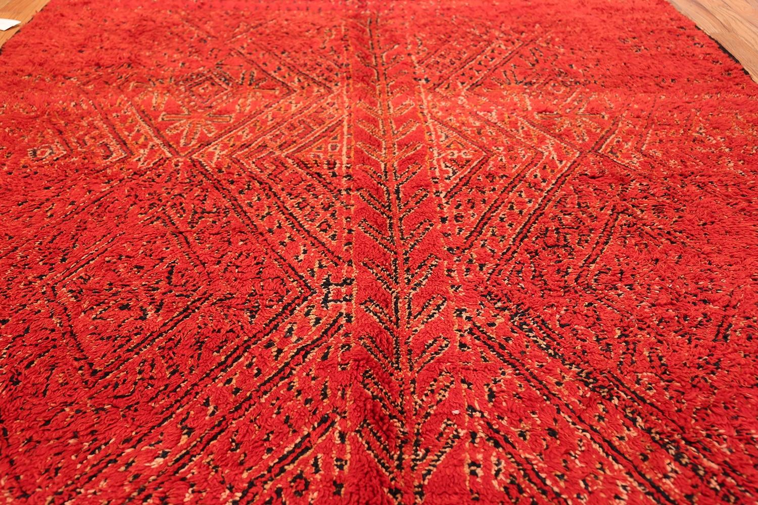 Vintage Red Berber Moroccan Rug. Size: 7 ft x 8 ft 7 in For Sale 2