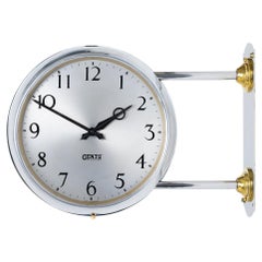 Retro Double Sided Wall Mounted Railway Clock by Gents of Leicester