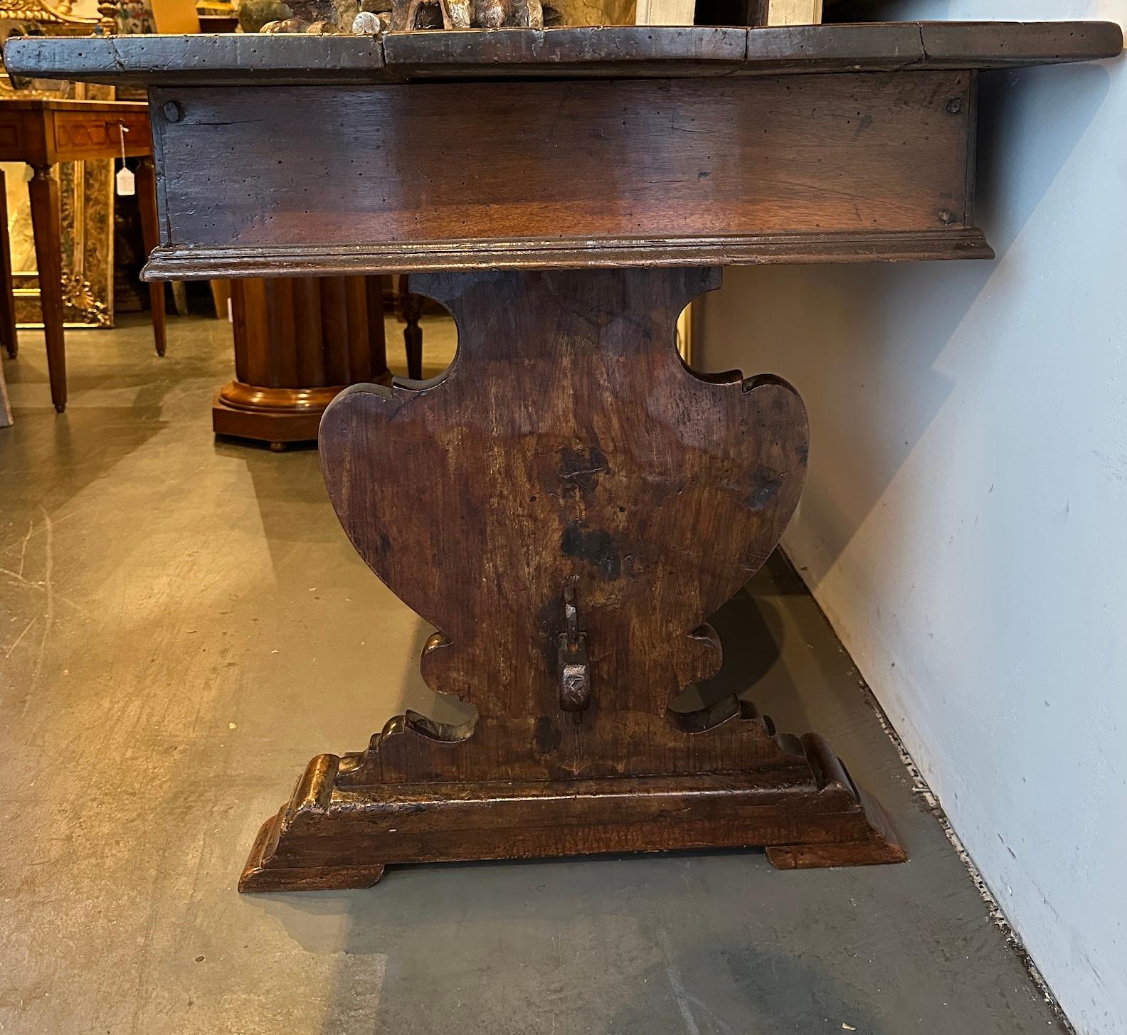 Double Sided Walnut Library Table For Sale 1