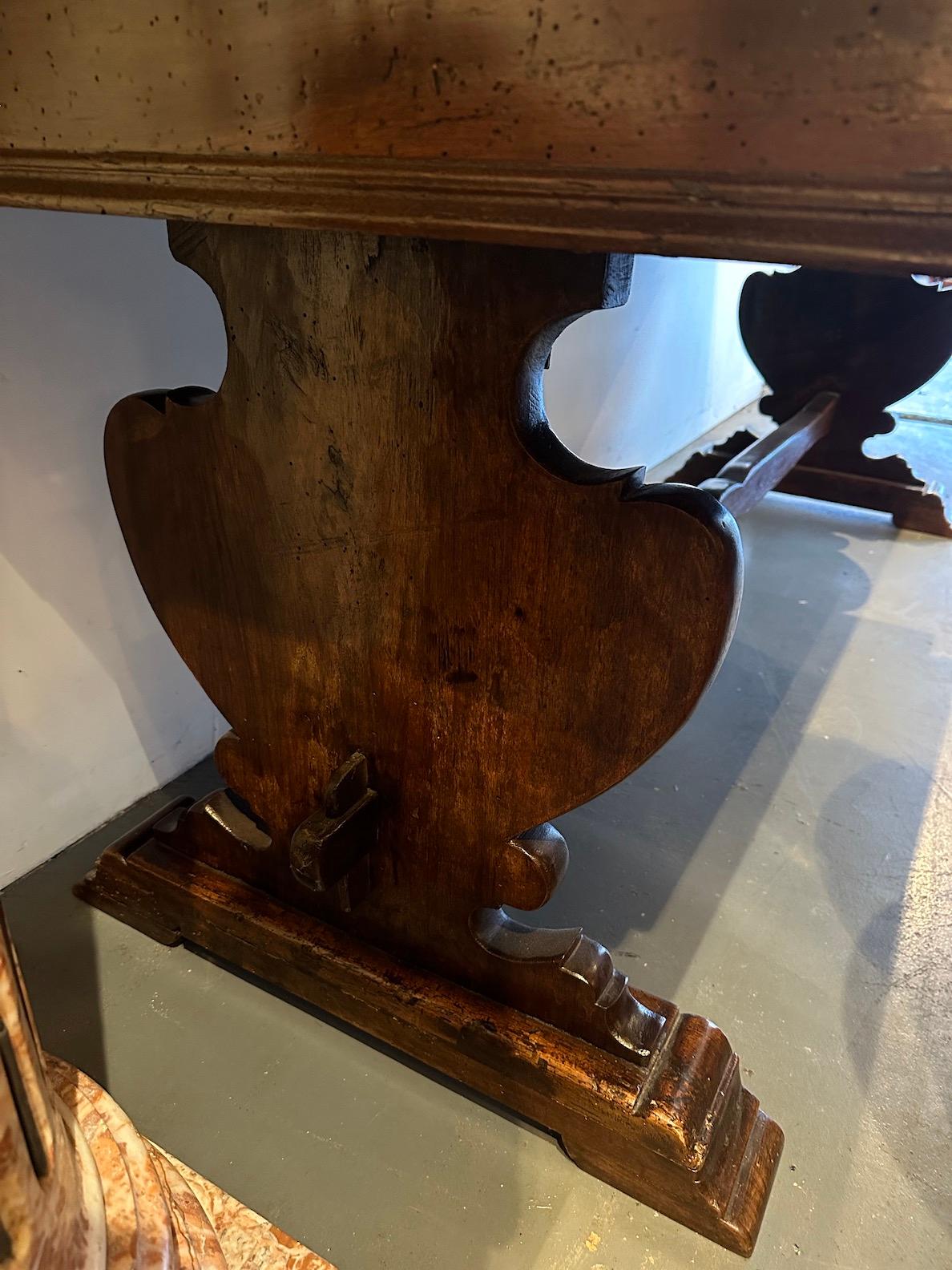 Double Sided Walnut Library Table For Sale 2