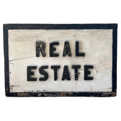 Double Sided Wood Real Estate Sign, 1940s USA