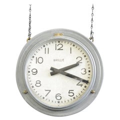 Double Sided Zinc Station Clock by Brillie, Circa 1920s