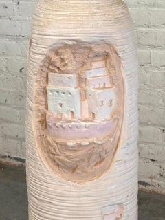 Zuni Pueblo Double-Sided Pottery Vase, Southwestern Design, 1990