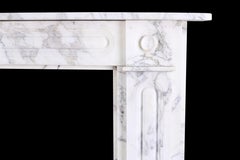 Double-Slip Georgian Bullseye Fireplace in Italian Grey Veined Arabescato Marble