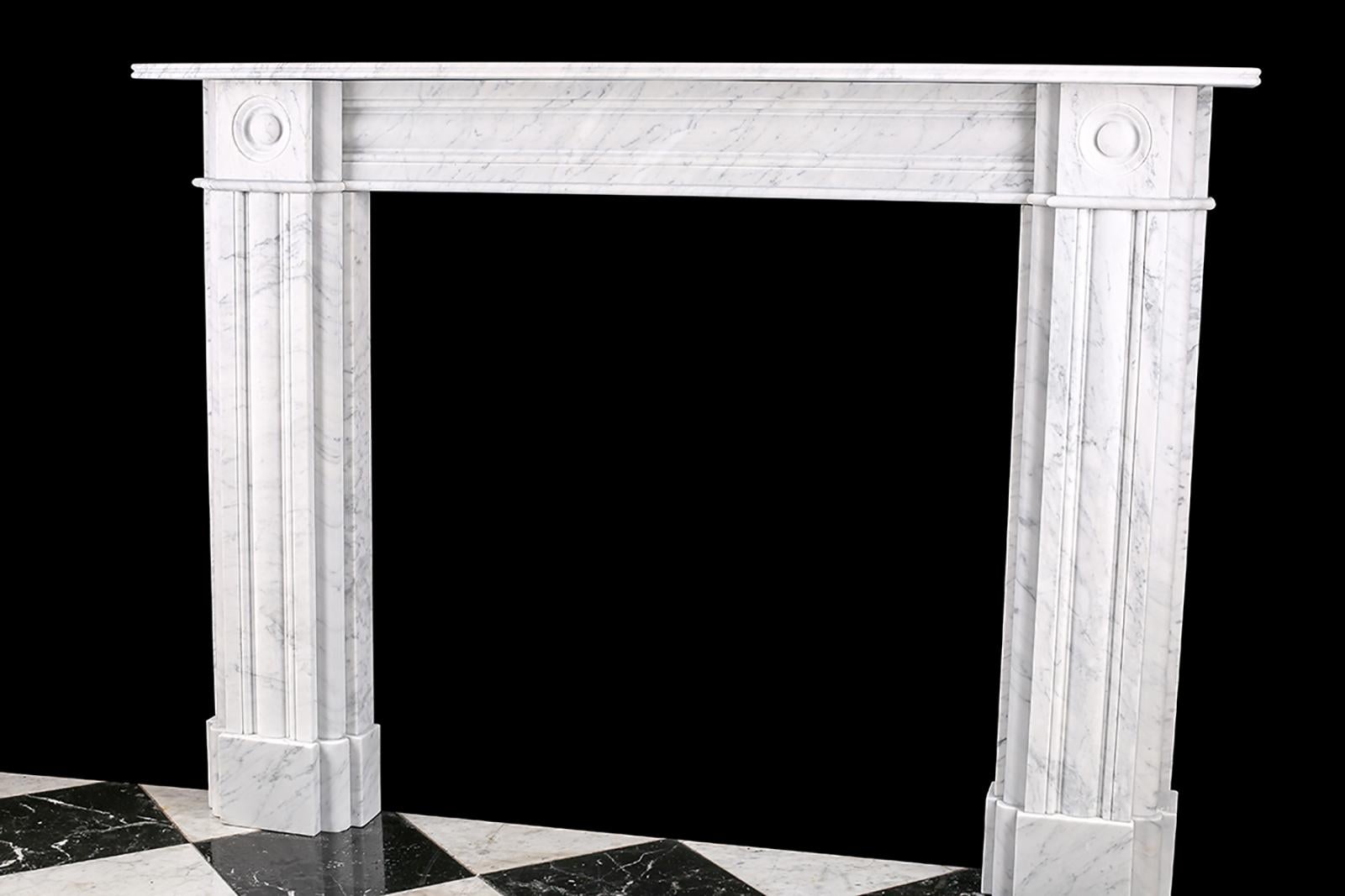 British Double-Slip Georgian Bullseye in Italian Carrara Marble
