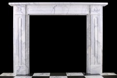 Double-Slip Georgian Bullseye in Italian White Statuary Marble