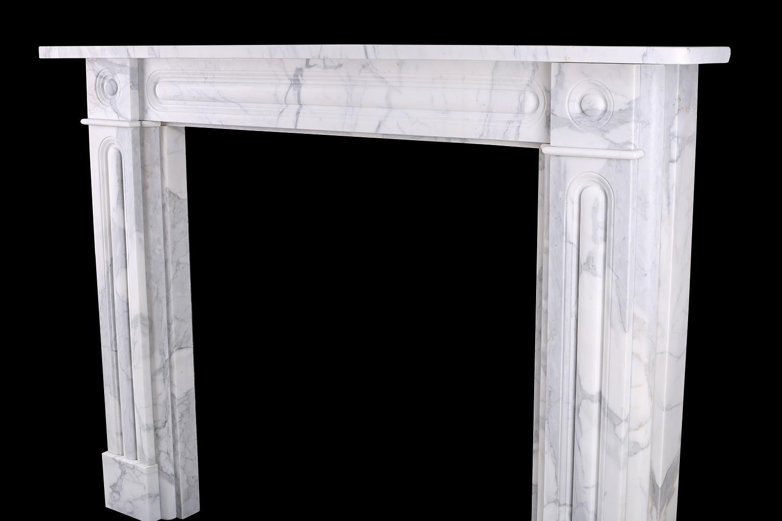 Ojo de buey georgiano de doble deslizamiento en mármol estatuario blanco italiano Georgiano en venta