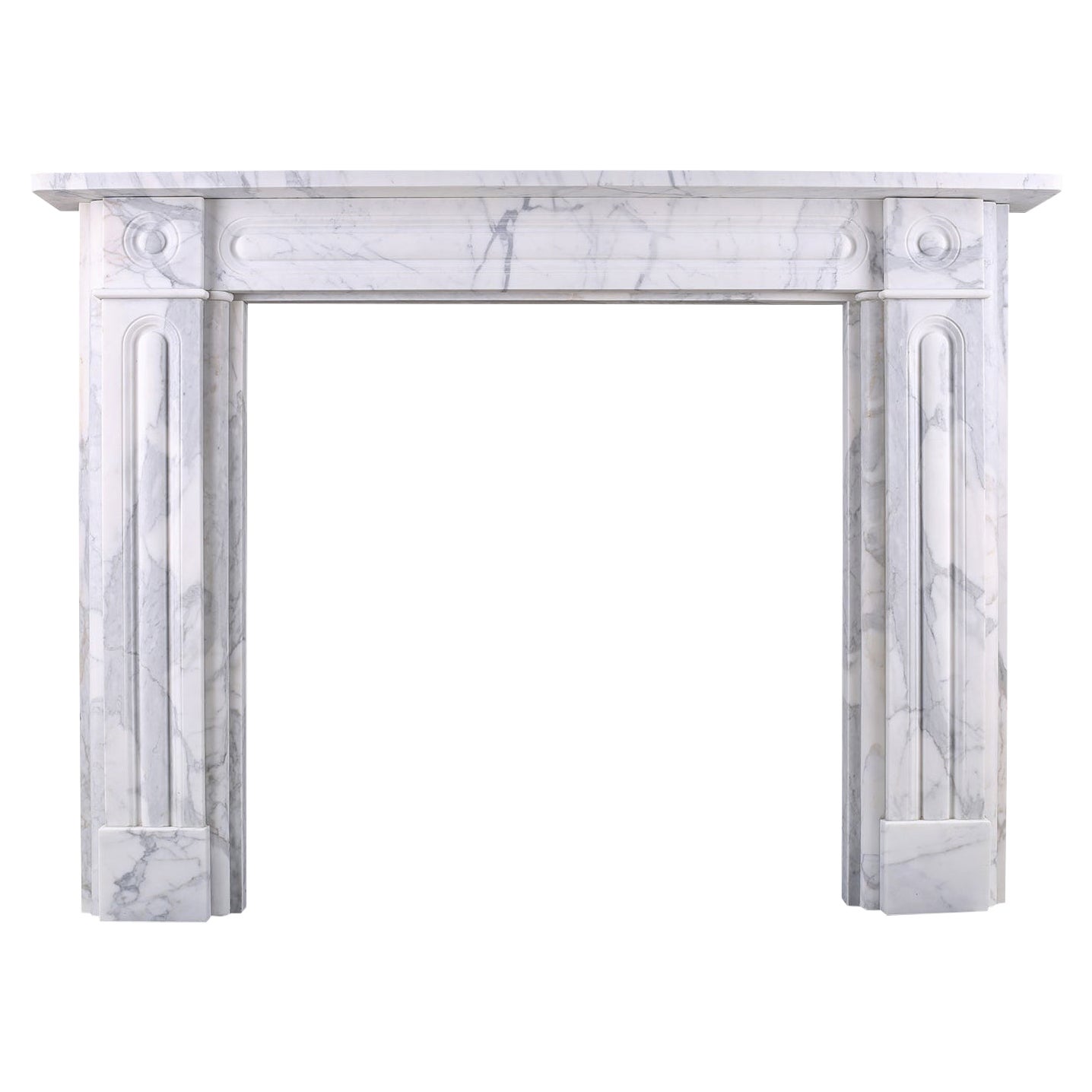 Double-Slip Georgian Bullseye in Italian White Statuary Marble