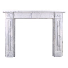 Double-Slip Georgian Bullseye in Italian White Statuary Marble