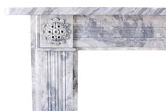 Double-Slip Georgian Carved Fireplace in Italian Grey Bardiglio Marble