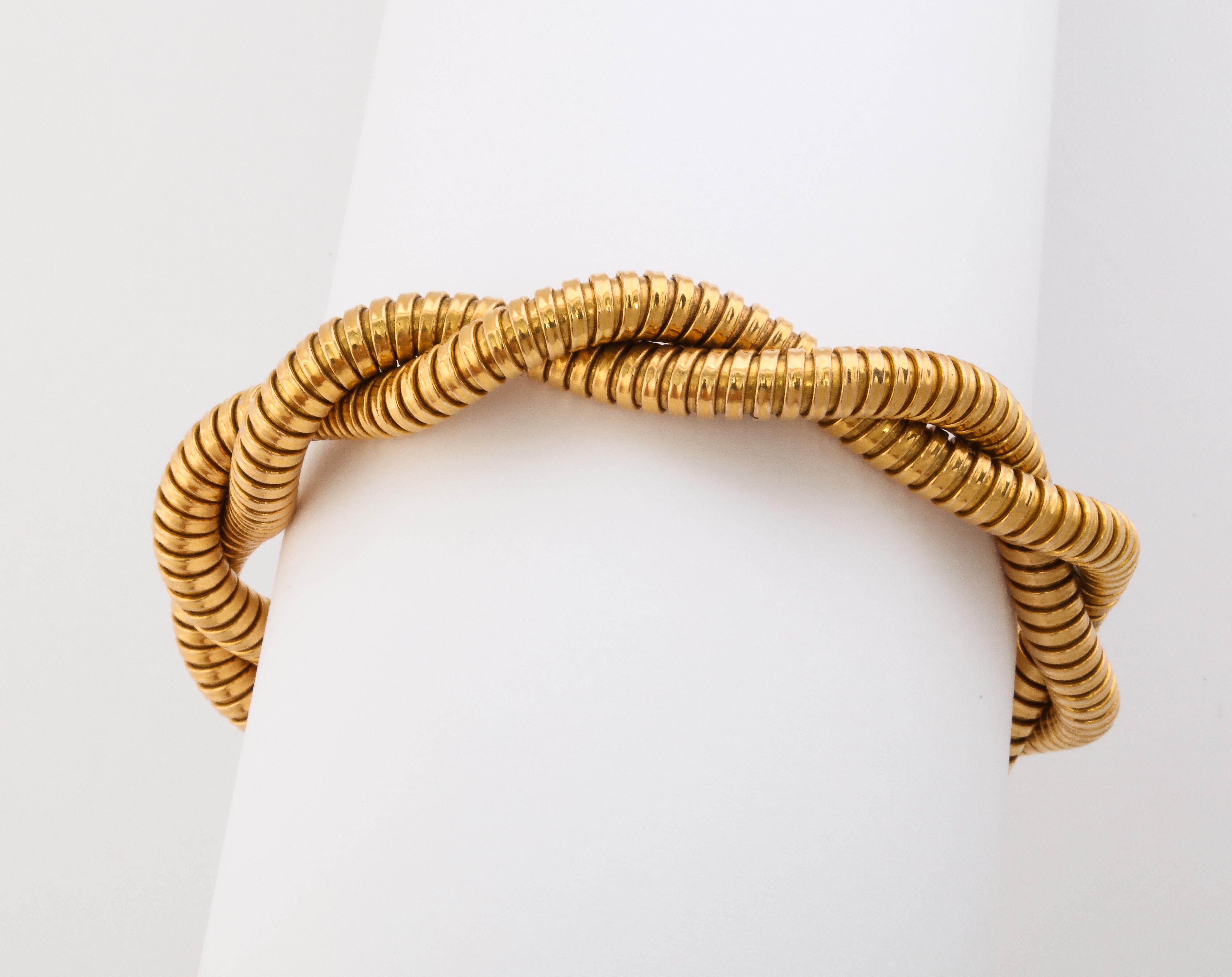 Double Snake/Tubogas Style Gold Vintage Bracelet 5