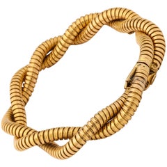 Double Snake/Tubogas Style Gold Vintage Bracelet