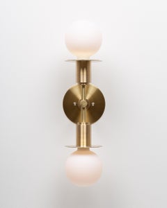 Double Sphere Disc Flush Mount Wall Light Sconce by Lights of London