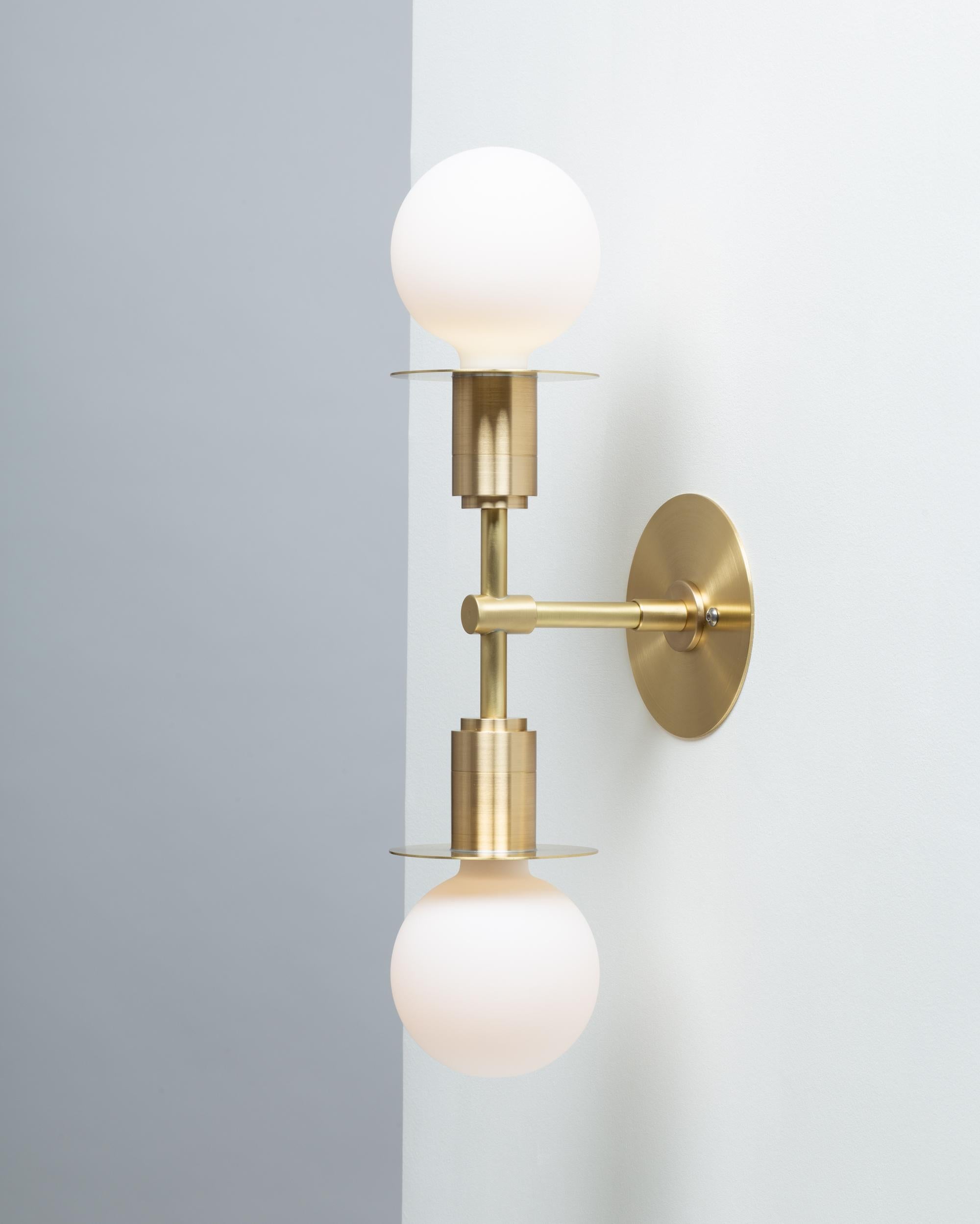 Modern Double Sphere Disc Flush Mount Wall Light Sconce by Lights of London For Sale