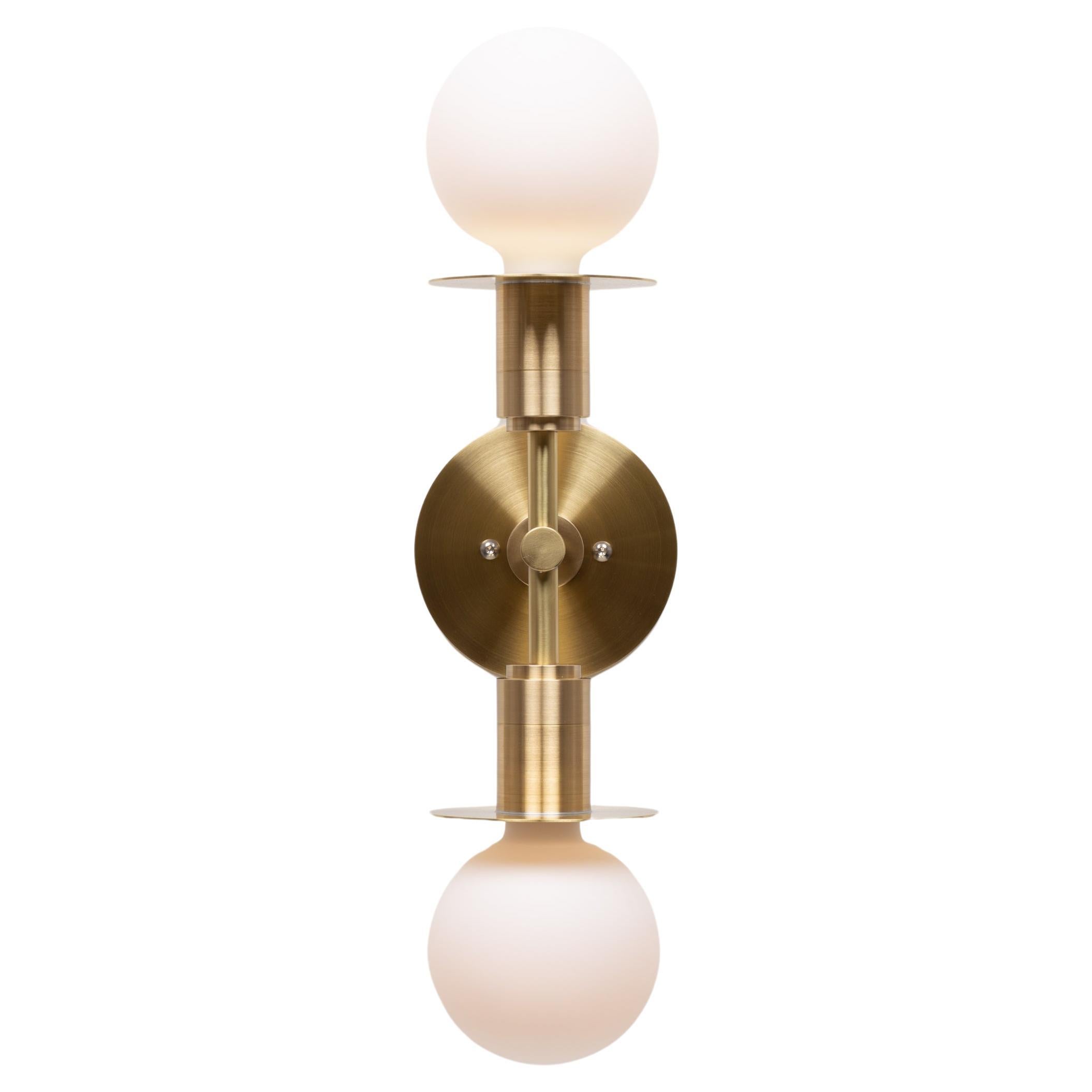 Double Sphere Disc Flush Mount Wall Light Sconce by Lights of London For Sale