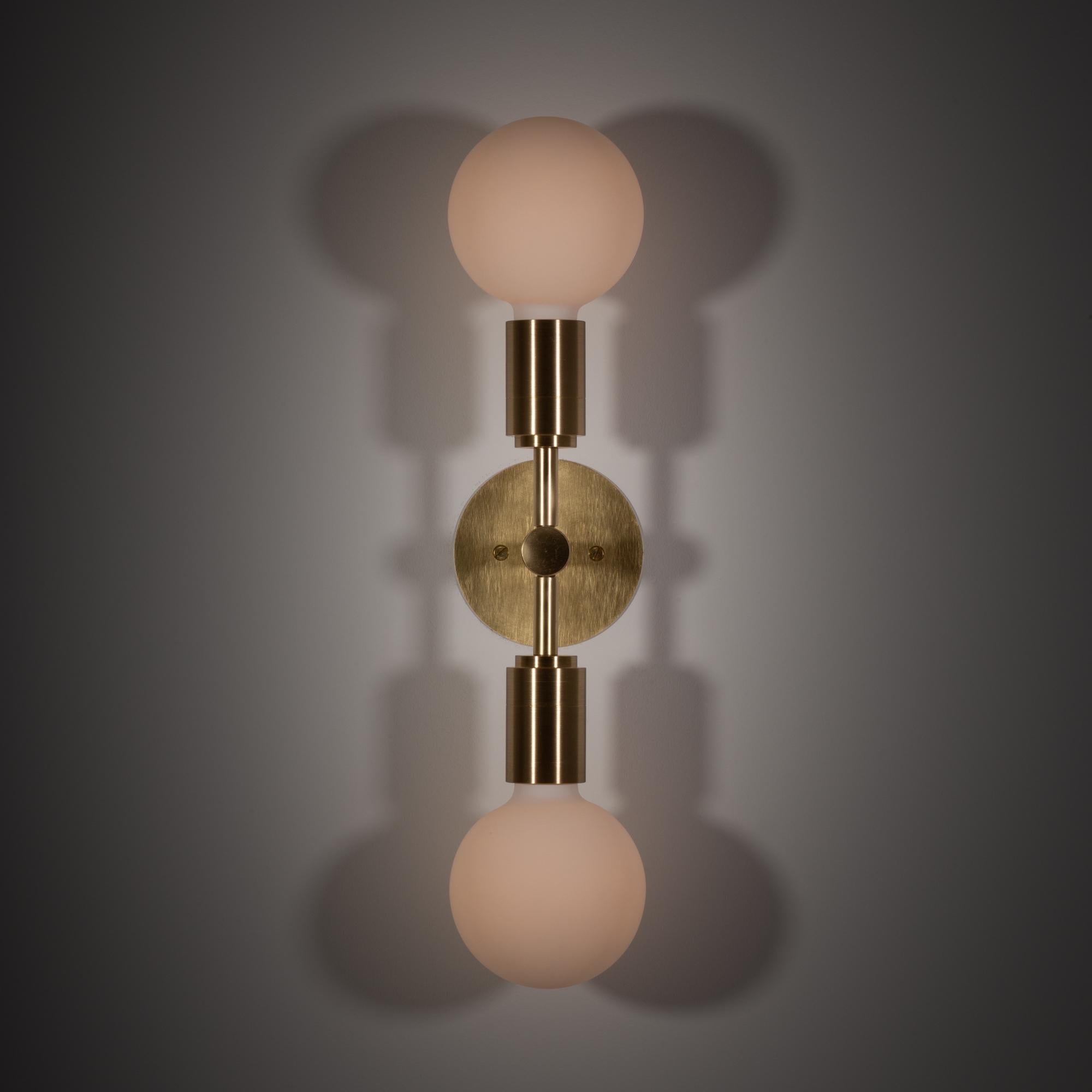 British Double Sphere Flush Mount Wall Light Sconce For Sale