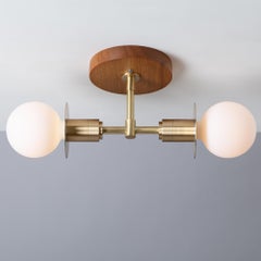 Double Sphere Oak Disc Ceiling Mount