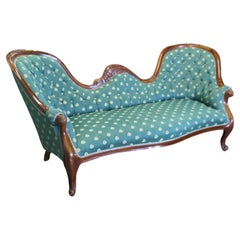 Antique Double Spoon Back Sofa, Day Bed Settee  The Sofa has a Double Spoon Back