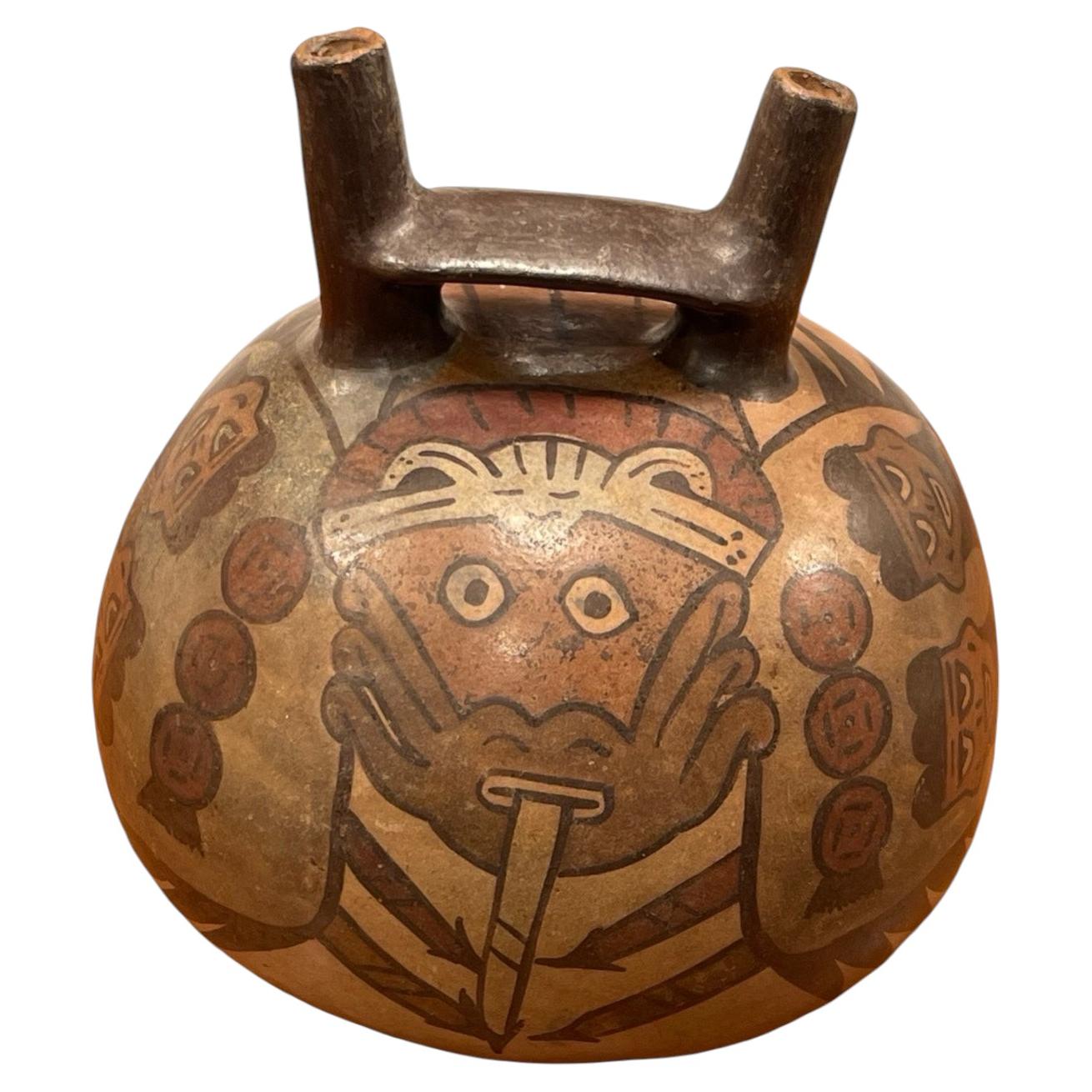 Vaso a doppio beccuccio e ponte Nasca, Perù, 200-600 a.C. in vendita