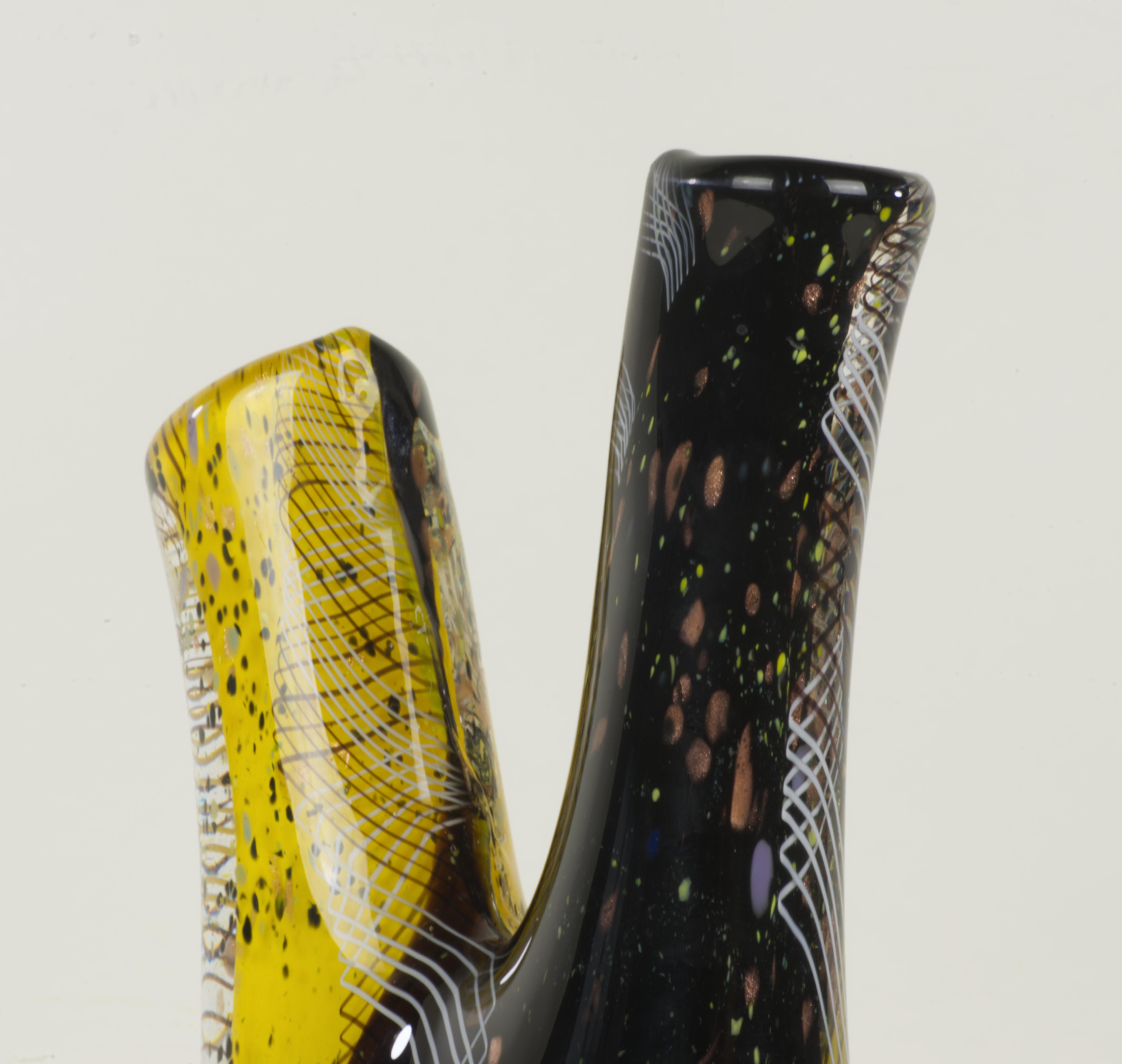 Vase en verre d'art de Murano à double bec  en vente 2