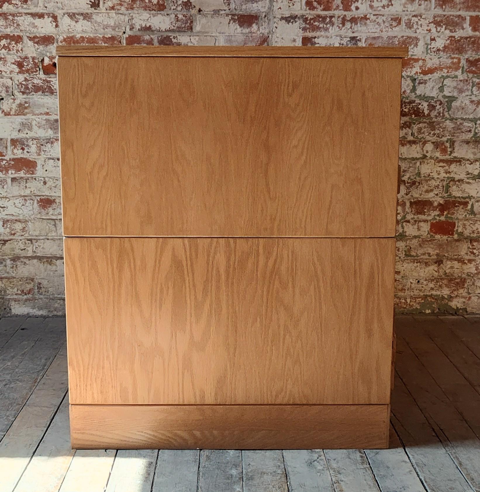 Double Stack Oak Flat File Cabinet 5
