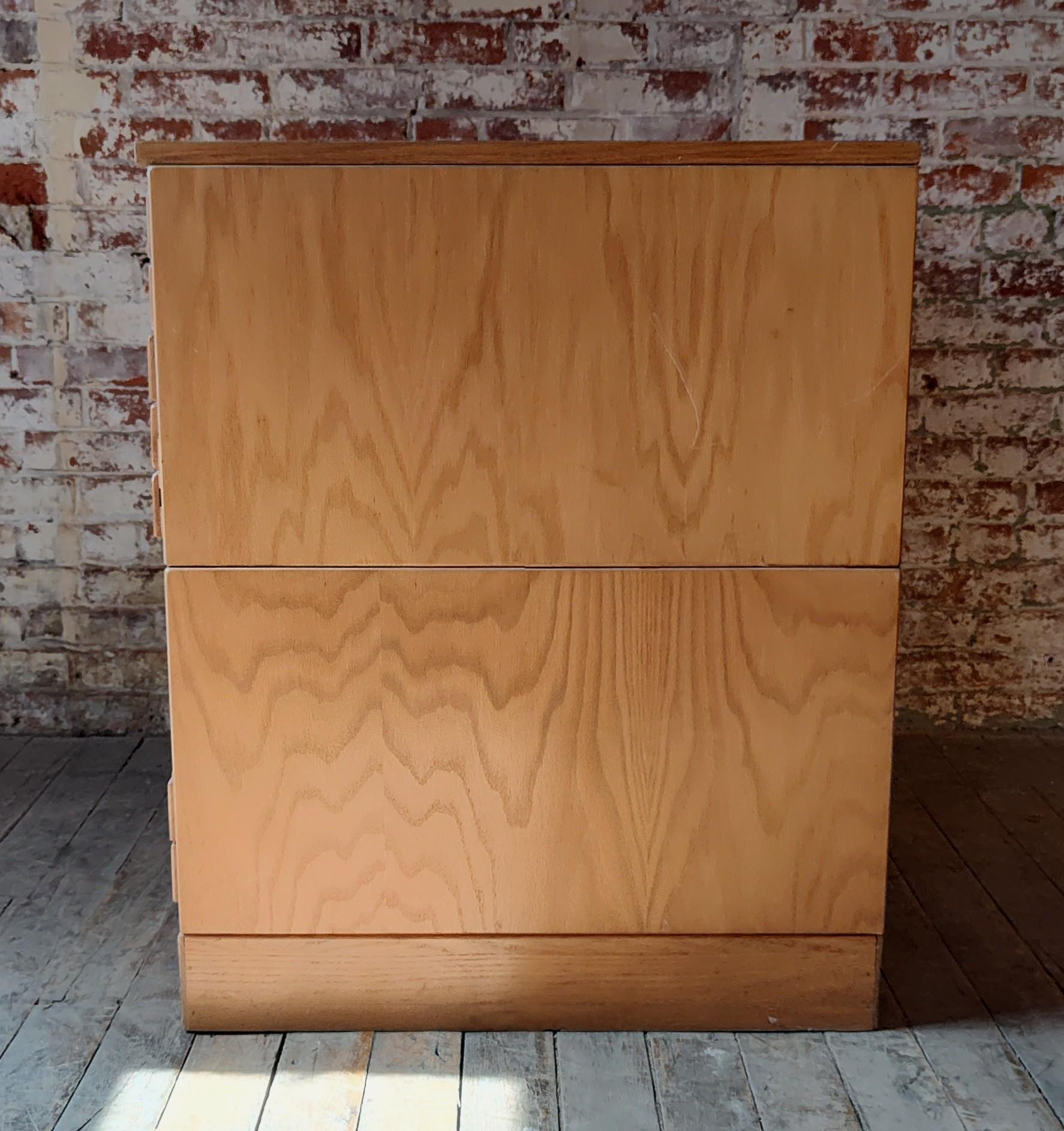 Double Stack Oak Flat File Cabinet 7