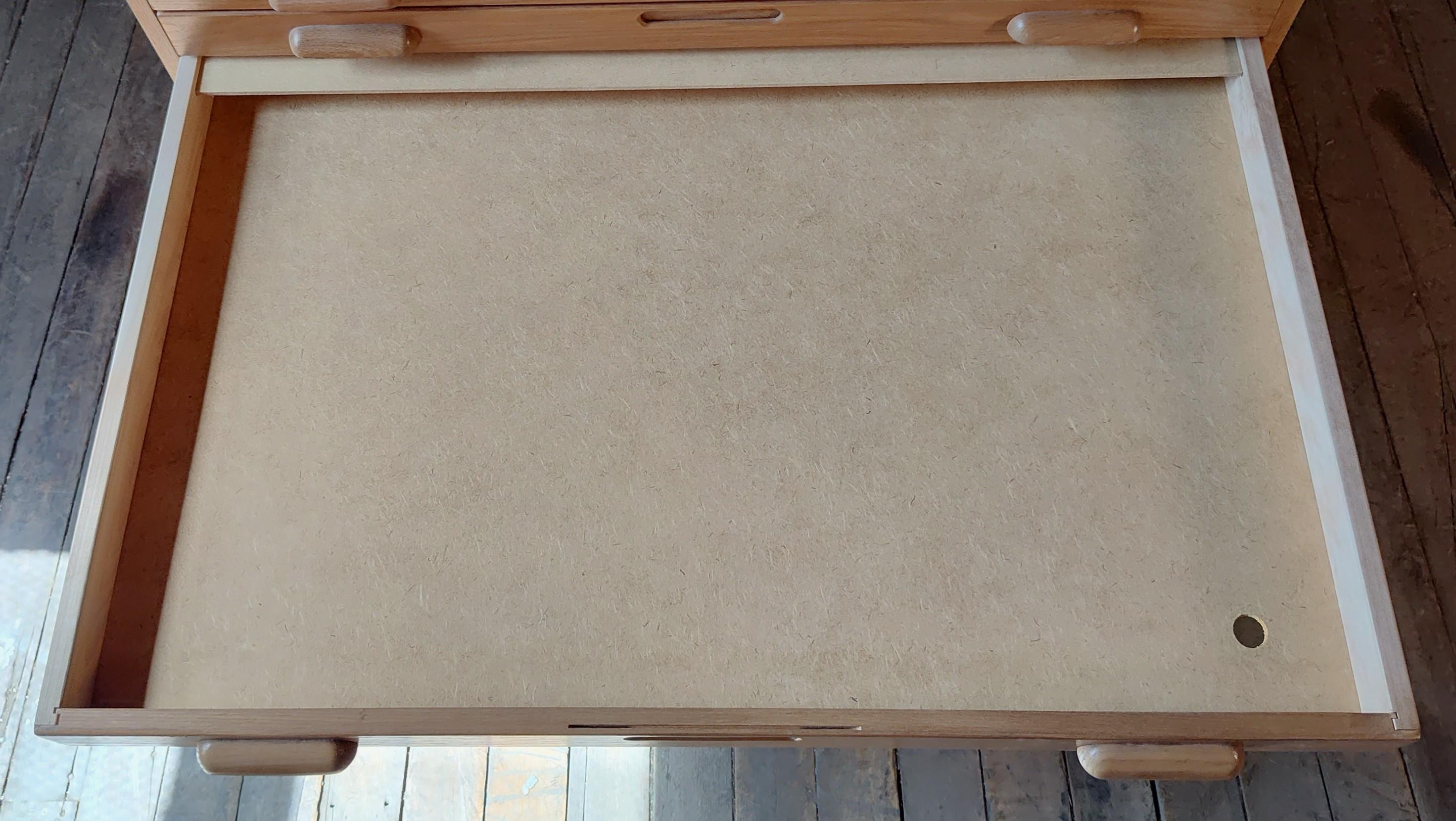 Double Stack Oak Flat File Cabinet 3
