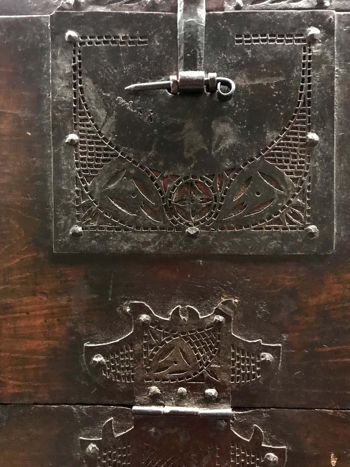 Double Stacked 18th Century Korean Chests on Iron Base 3