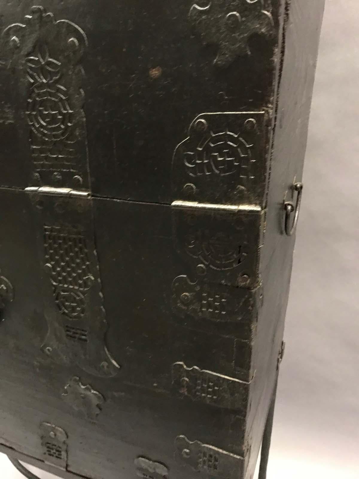 Double Stacked 18th Century Korean Chests on Iron Base 5