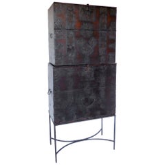 Double Stacked 18th Century Korean Chests on Iron Base
