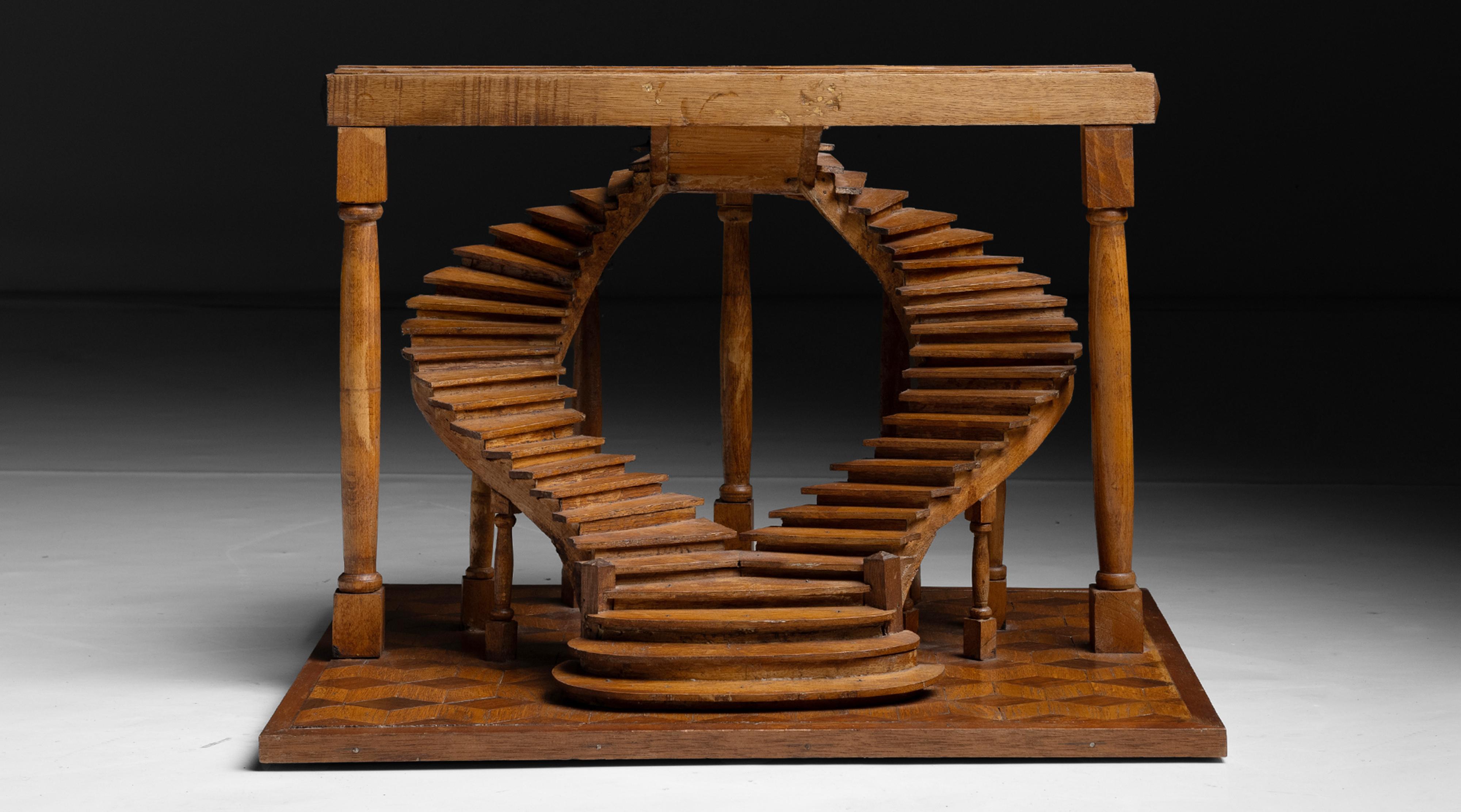 Double Staircase Model

Belgium circa 1950

Double staircase with marquetry base and composed of oak.

Measures 27”w x 22.5”d x 19”h