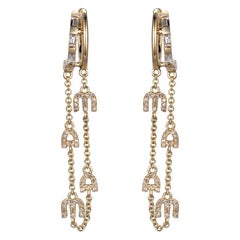 Double Strand 14K Yellow Gold Drop Earrings