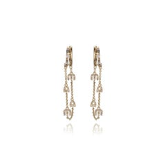 Doppelreihige 14K Gelbgold-Tropfenohrringe