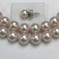 Double-Strand Akoya Pearl Necklace and Earring Set